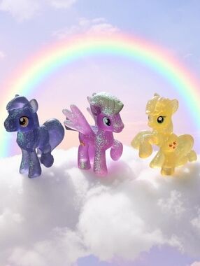 (Lot Of 3) My Little Pony Wave 10 Blind Bag Series 2" Miniature Glitter Figures